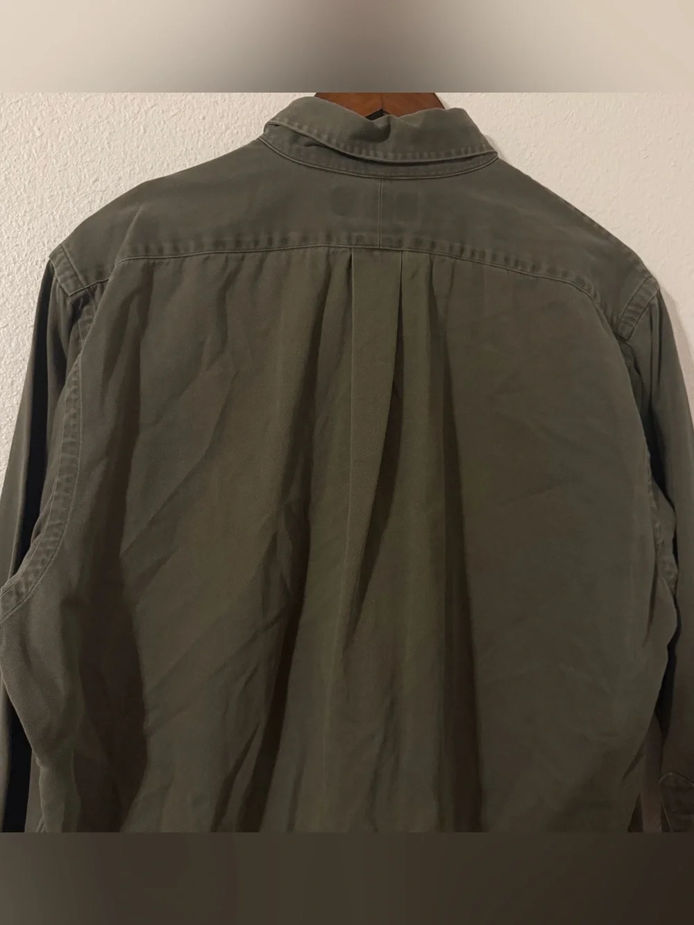 Polo Ralph Lauren Shirt Large Dark Green Outdoor Long Sleeve Casual Men Pony